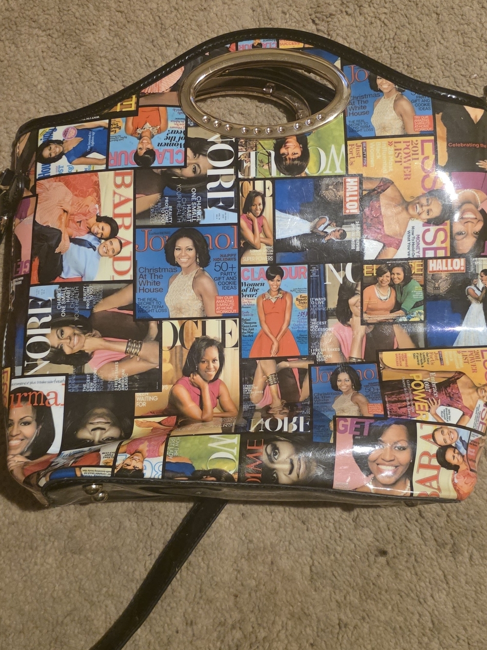 Photo-Collage Print Women’s Tote Bag in Multicolor